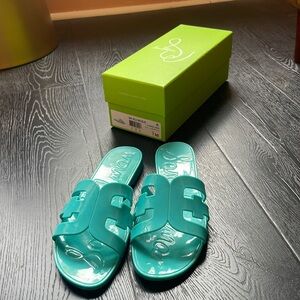 Turquoise Sam Edelman Jelly Slides
